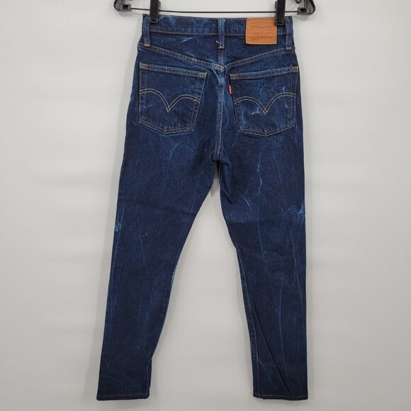 Levi's 501 Women Blue High Rise Button Fly Skinny Distressed Jeans Size 25 - Picture 5 of 14